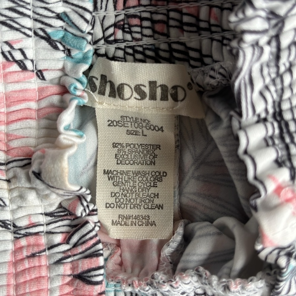SHOSHO Tropical Palm Leaf Shorts size large - Picture 5 of 6